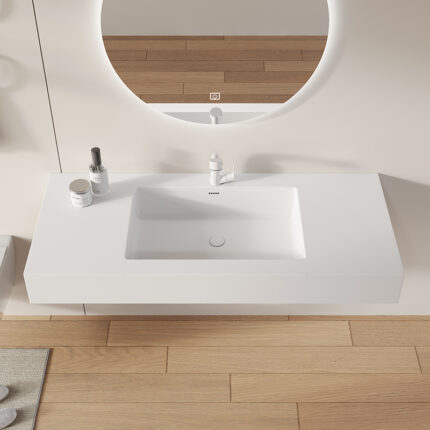 Corian One-Piece Countertop Sink | 517 Seamless Design | Customizable Colors & Dimensions | Premium Durability