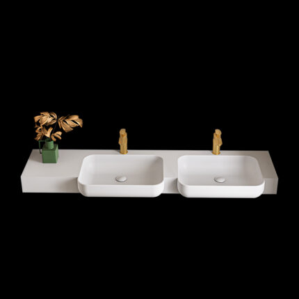 Corian One-Piece Countertop Sink | 045 Seamless Design | Customizable Colors & Dimensions | Premium Durability