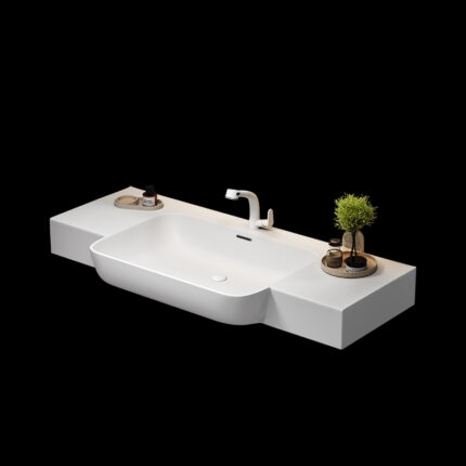 Corian One-Piece Countertop Sink | 036 Seamless Design | Customizable Colors & Dimensions | Premium Durability