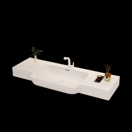 Corian One-Piece Countertop Sink | 035 Seamless Design | Customizable Colors & Dimensions | Premium Durability