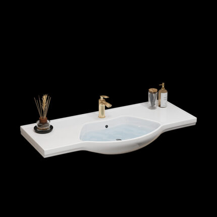 Corian One-Piece Countertop Sink | 034 Seamless Design | Customizable Colors & Dimensions | Premium Durability