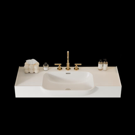 Corian One-Piece Countertop Sink | 032 Seamless Design | Customizable Colors & Dimensions | Premium Durability