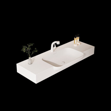 Corian One-Piece Countertop Sink | 044 Seamless Design | Customizable Colors & Dimensions | Premium Durability