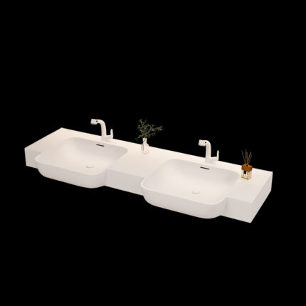 Corian One-Piece Countertop Sink | 043 Seamless Design | Customizable Colors & Dimensions | Premium Durability