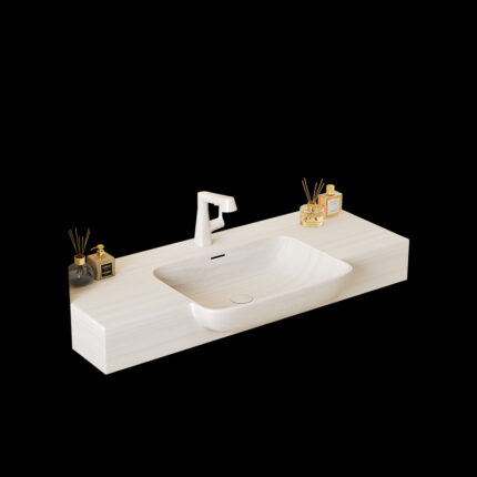 Corian One-Piece Countertop Sink | 042 Seamless Design | Customizable Colors & Dimensions | Premium Durability