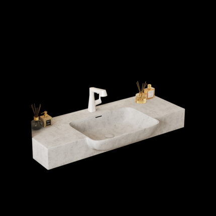 Corian One-Piece Countertop Sink | 041 Seamless Design | Customizable Colors & Dimensions | Premium Durability