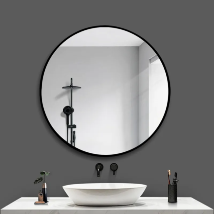 Perfect 600mm Round Black Bathroom Mirror