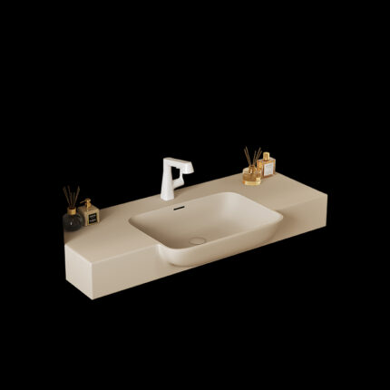Corian One-Piece Countertop Sink | 039 Seamless Design | Customizable Colors & Dimensions | Premium Durability