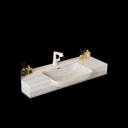 Corian One-Piece Countertop Sink | 038 Seamless Design | Customizable Colors & Dimensions | Premium Durability