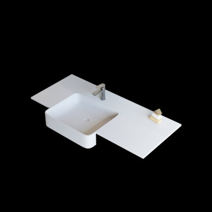 Corian One-Piece Countertop Sink | 037 Seamless Design | Customizable Colors & Dimensions | Premium Durability