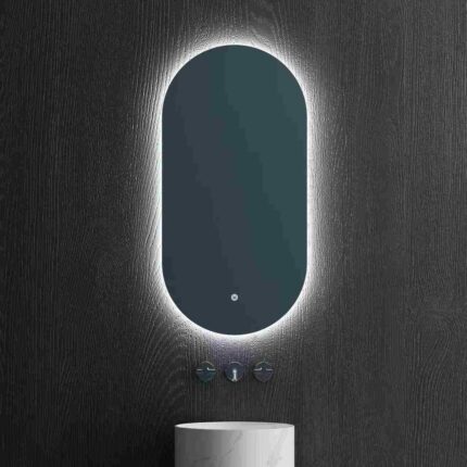 Popular Metal Framed Bathroom Mirror in Pill Shape